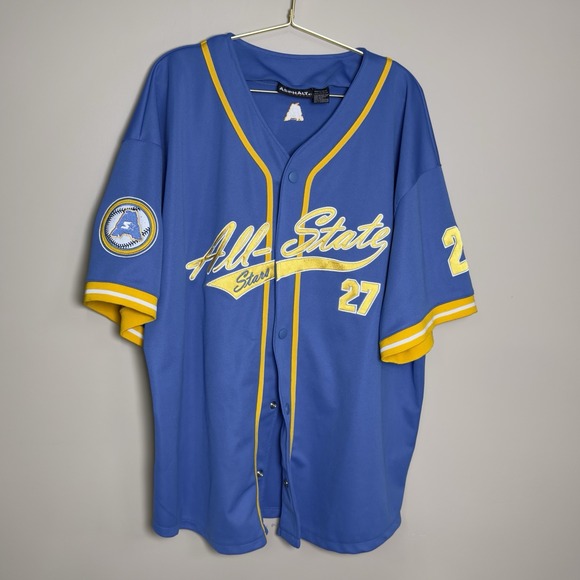 Starter Asphalt Legends Other - Starter ASPHALT LEGENDS All-State Stars 27 Stitched Baseball Jersey Blue/Gold XL